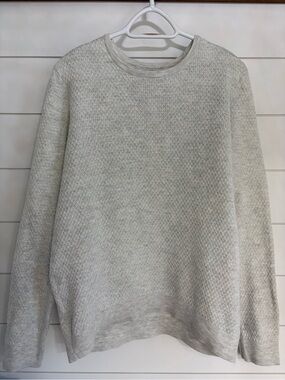 RW&CO. Men's Light Heather Gray Textured Crewneck Sweater